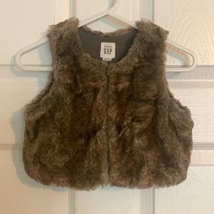 BABY GAP Faux Fur Vest size 12-18 months shades of brown soft adorable fashion